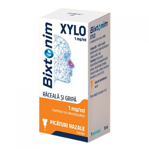 Bixtonim Xylo 1 mg/ml Picaturi Nazale, 10 ml, Biofarm