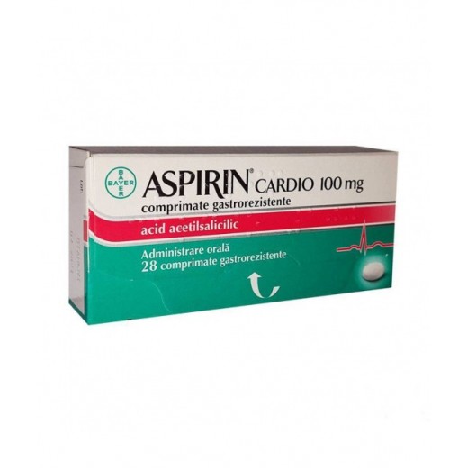 Aspirin Cardio 100mg, 28 Comprimate Gastrorezistente, Bayer
