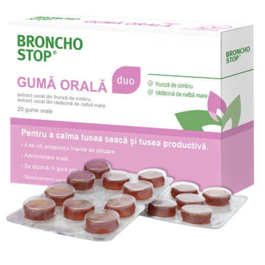 Bronchostop Duo, 20 Gume Orale, Kwizda Pharma