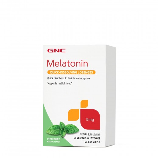 Melatonina cu Aroma de Menta, 5 mg , 60 Tablete, GNC
