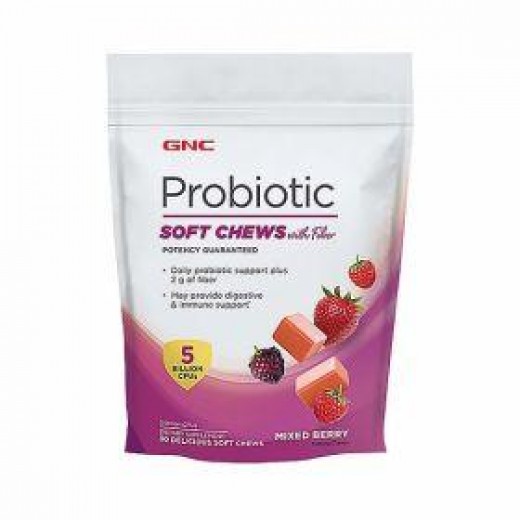 GNC Probiotic 5 Bil With Fiber Berry x 30 Caramele