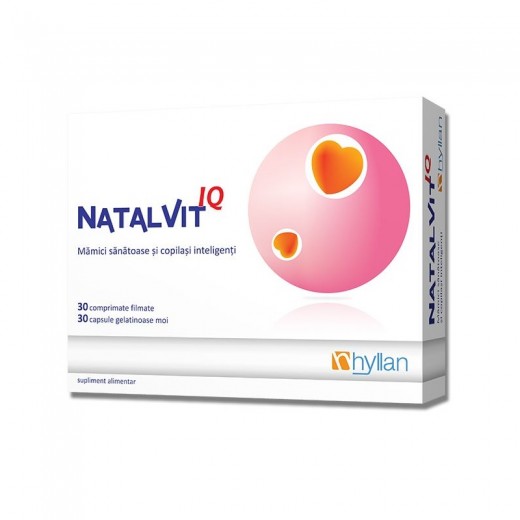 Natalvit IQ, 30 Comprimate Filmate+Capsule Gelationoase, Hyllan Pharma