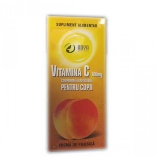 Vitamina C copii piersica 100 mg x 30 Comprimate