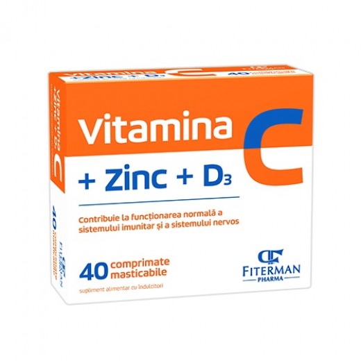 Vitamina C+Zinc+D3 x 40 Comprimate Masticabile